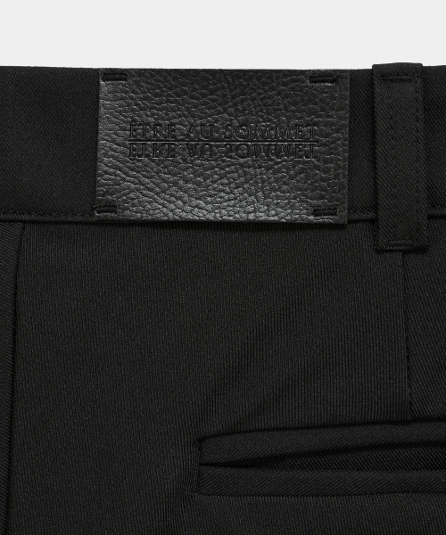 Side Double Lace-Up Bootcut Slacks (Black)