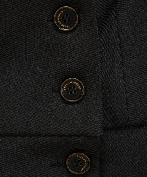 Cropped Short Sleeve Tailored Jacket (Black)