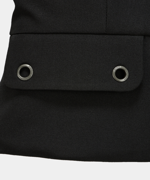 Cropped Short Sleeve Tailored Jacket (Black)