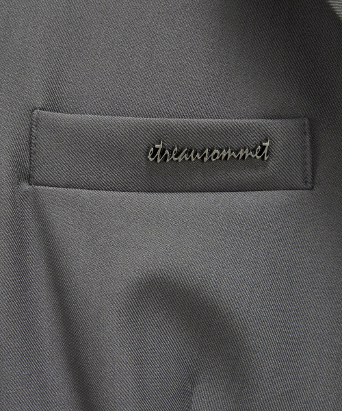 Cropped Short Sleeve Tailored Jacket (Dark Gray)