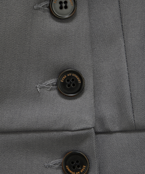 Cropped Short Sleeve Tailored Jacket (Dark Gray)