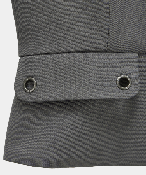 Cropped Short Sleeve Tailored Jacket (Dark Gray)
