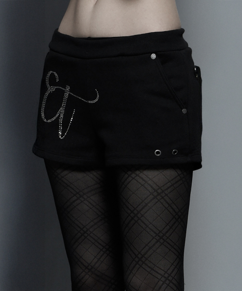 Hotfix Side Mini Shorts (Black)