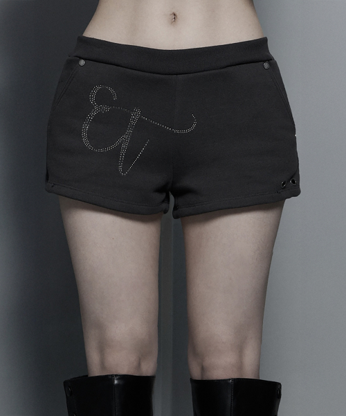 Hotfix Side Mini Shorts (Charcoal)
