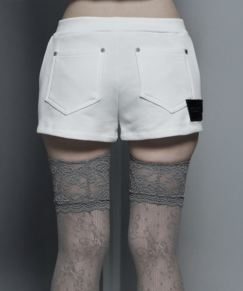 Hotfix Side Mini Shorts (White)