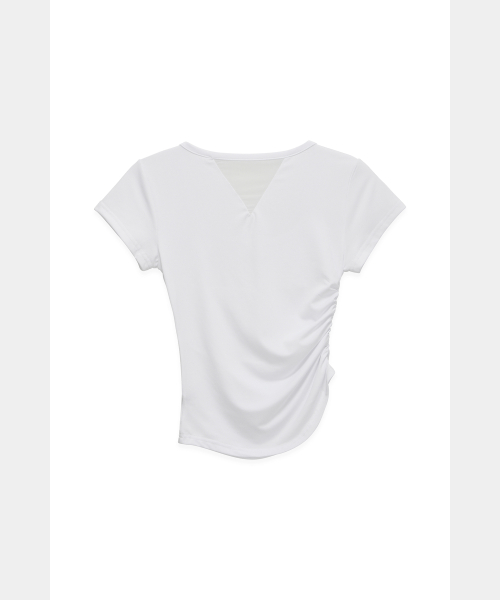 Modern Square Shirring Tee (White)