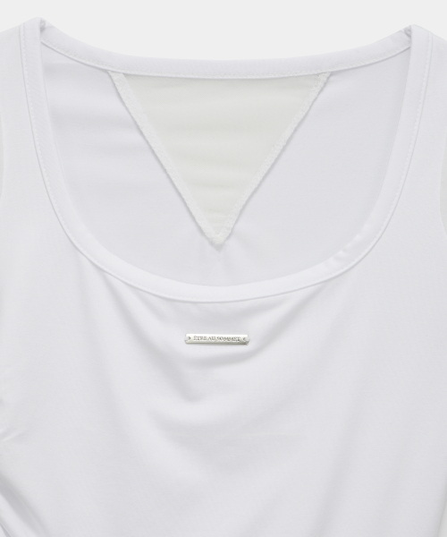 Modern Square Shirring Tee (White)