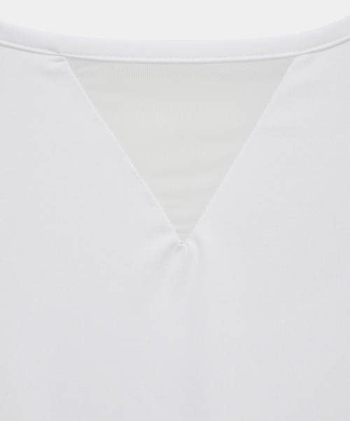 Modern Square Shirring Tee (White)