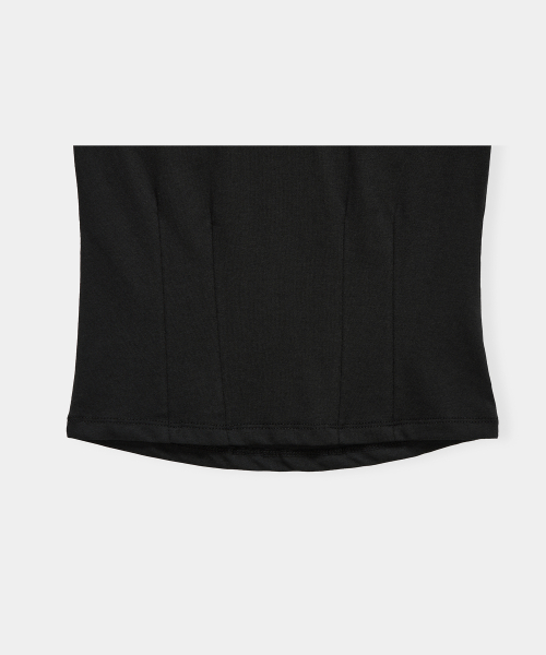 Dart Line V-Neck Slim Top (Black)