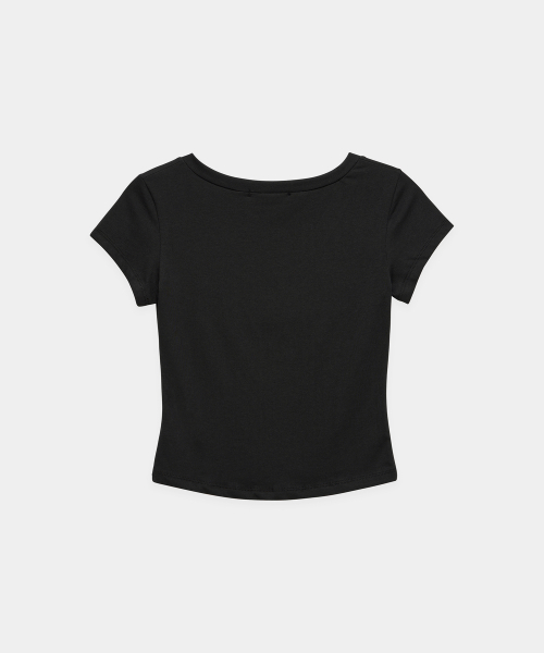 Dart Line V-Neck Slim Top (Black)