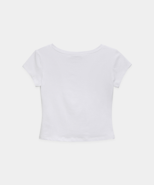 Dart Line V-Neck Slim Top (White)