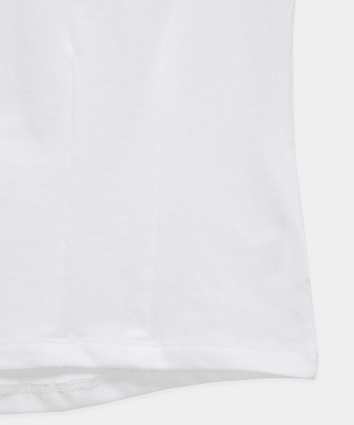 Dart Line V-Neck Slim Top (White)