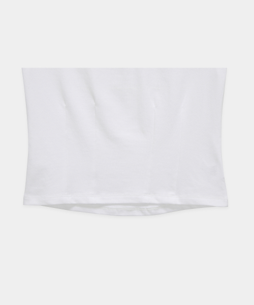 Dart Line V-Neck Slim Top (White)