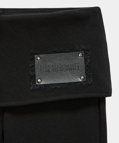 Lace-Up Side Slit Bootcut Pants (Black)