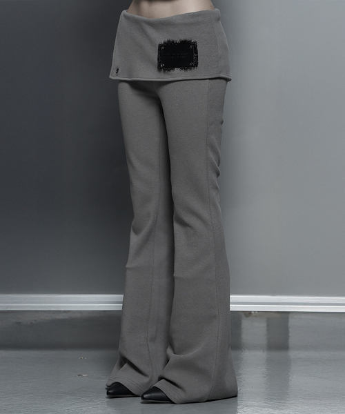 Lace-Up Side Slit Bootcut Pants (Mocha)