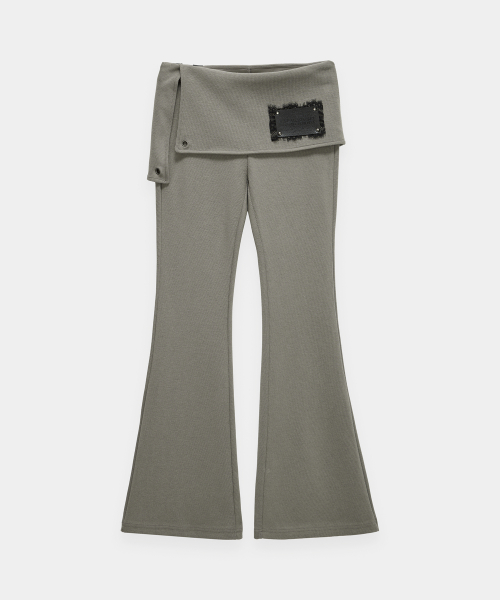 Lace-Up Side Slit Bootcut Pants (Mocha)