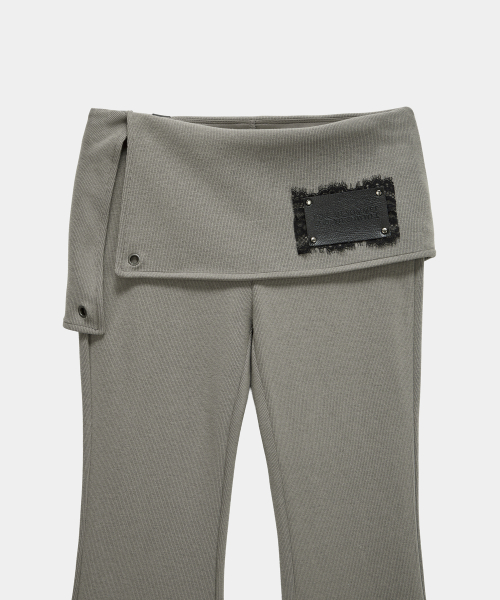 Lace-Up Side Slit Bootcut Pants (Mocha)