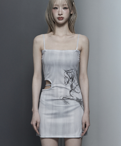 Side Cut-Out Mini One-Piece (White)