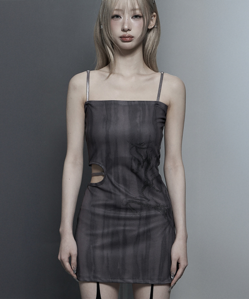 Side Cut-Out Mini One-Piece (Brown)