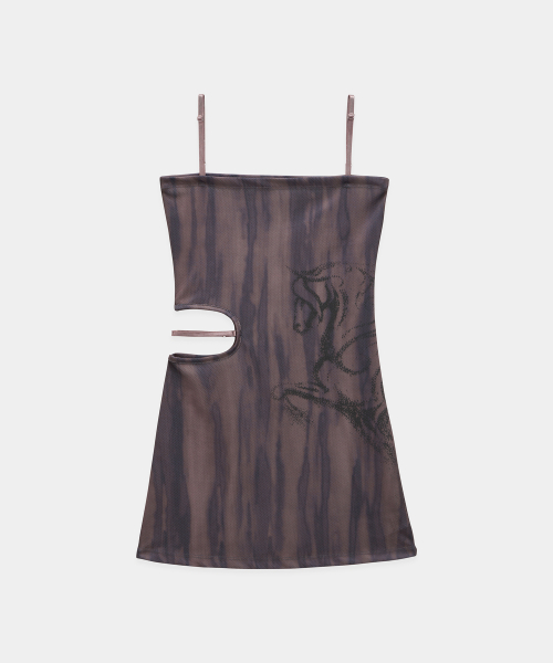 Side Cut-Out Mini One-Piece (Brown)