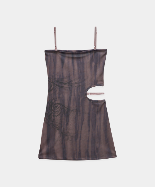 Side Cut-Out Mini One-Piece (Brown)