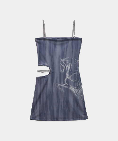 Side Cut-Out Mini One-Piece (Charcoal)