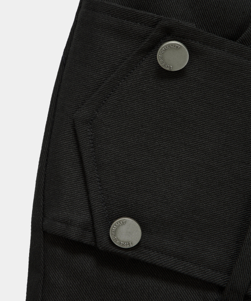 Front Zip Belt Detail Mini Skirt (Black)