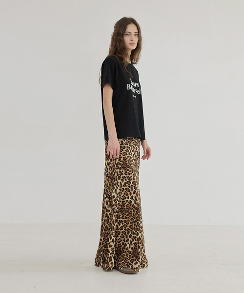 Leopard Banding Long Skirt