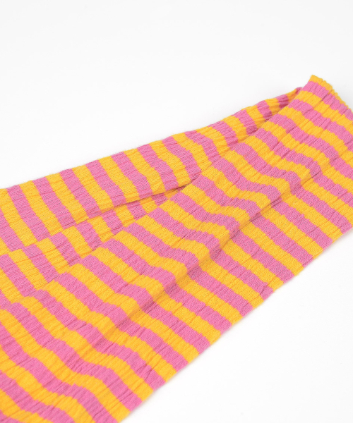 WORKSHOP SKINNY STRIPE MUFFLER YELLOW/PINK
