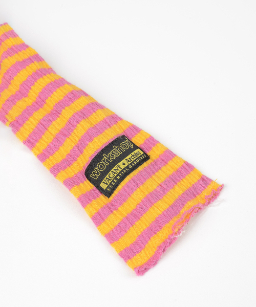WORKSHOP SKINNY STRIPE MUFFLER YELLOW/PINK
