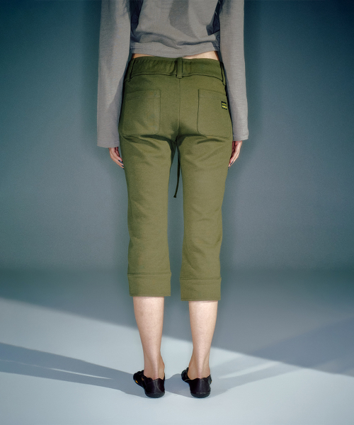 WORKSHOP CAPRI SLIM JERSEY PANTS KHAKI