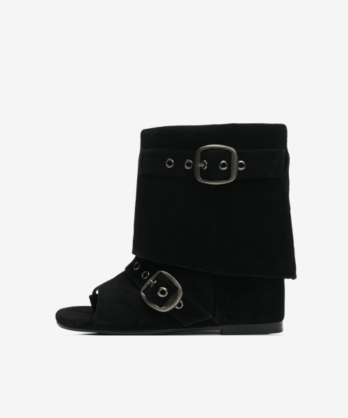 102 soft-modular wedge boots / black