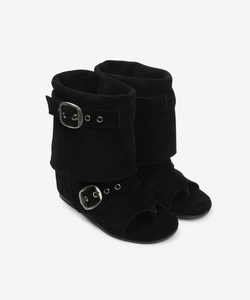 102 soft-modular wedge boots / black