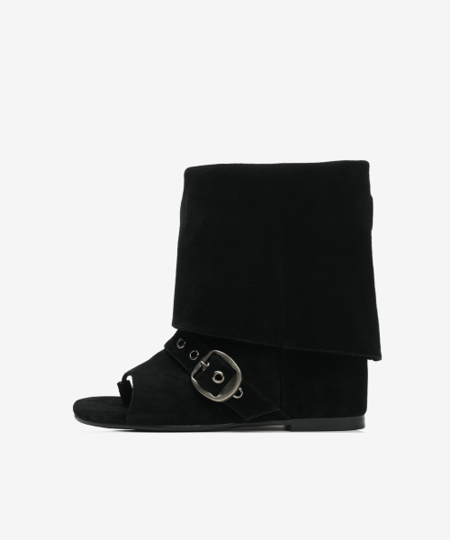102 soft-modular wedge boots / black