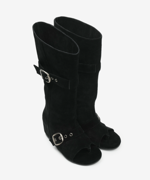 102 soft-modular wedge boots / black