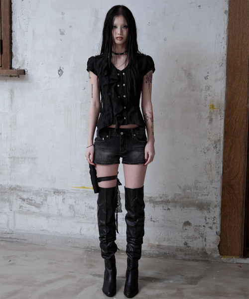 Mili Grunge Blouse (BLACK)
