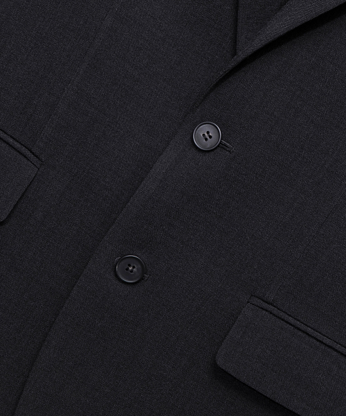 [Cool]Black Seersucker tissue deformation regular fit jacket