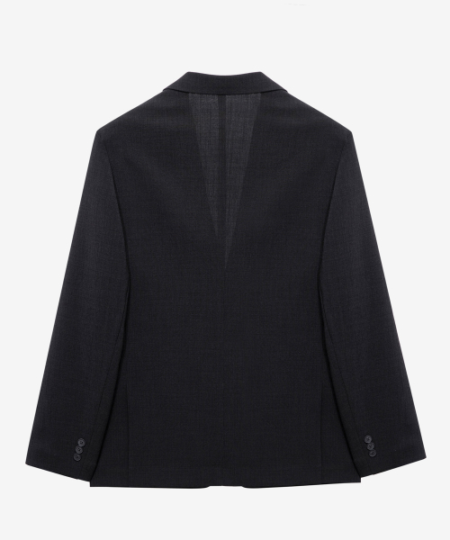 [Cool]Black Seersucker tissue deformation regular fit jacket