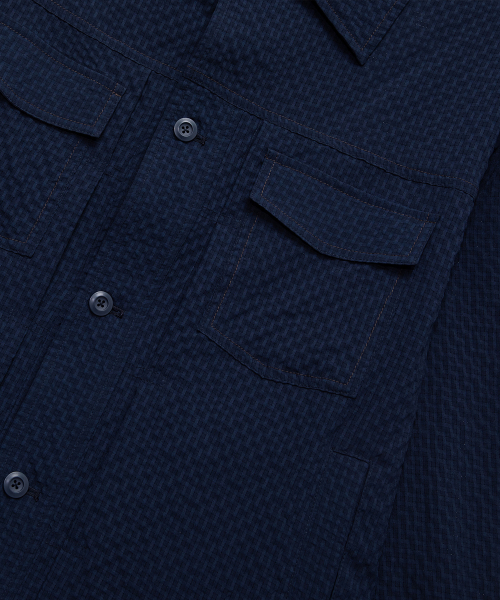 [COUTURE]Navy two-tone circus oversized fit trucker