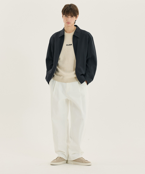 [COUTURE]Navy Twill Semi-Oversized Fit Blouson