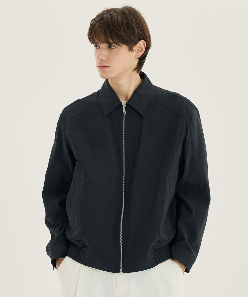 [COUTURE]Navy Twill Semi-Oversized Fit Blouson