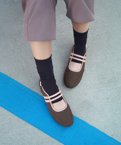Strap Mary Jane Sneakers · 스트랩 메리제인 스니커즈 / 브라운 콤비