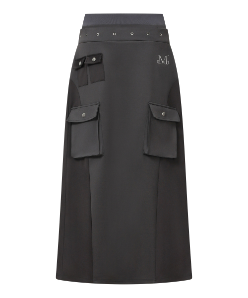 PRELUDE EYELET POINT POCKET LONG SKIRT