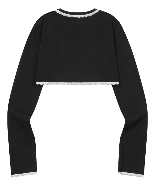 [SET] PULSE SET-UP LACE POINT SLEEVELESS BOLERO CARDIGAN (2COLOR)