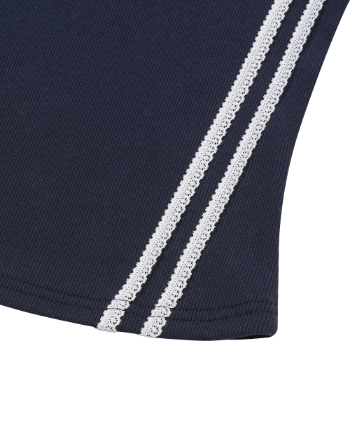 PULSE SET-UP LACE TRACK LINE SLEEVELESS (2COLOR)