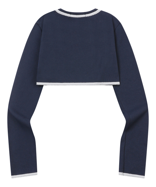 PULSE SET-UP LACE POINT BOLERO CARDIGAN (2COLOR)