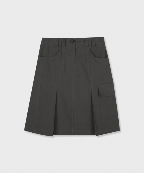 Pocket Midi Skirt (charcoal)
