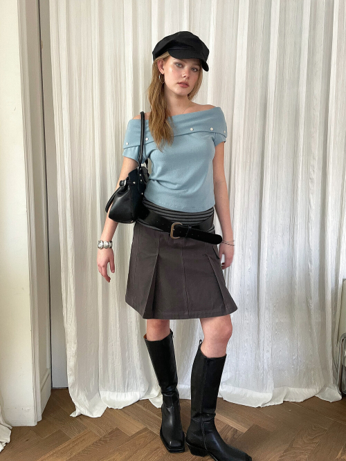 Pocket Midi Skirt (charcoal)