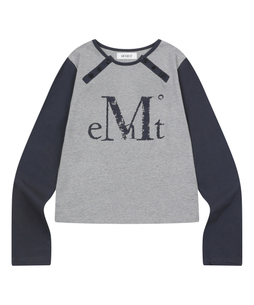 EXEOM DIAGONAL HENRY NECK LONG SLEEVE T