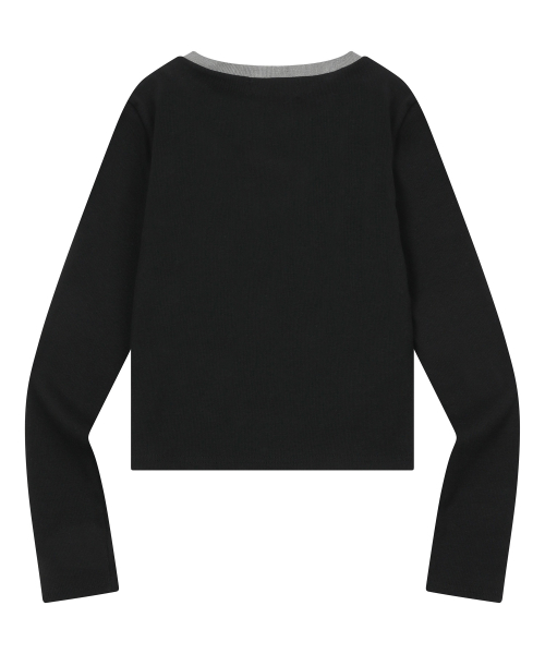 RIEN HEART PATCH LAYERED CARDIGAN
